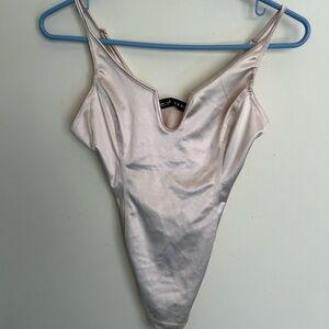 Urban Outfitters champagne satin bodysuit